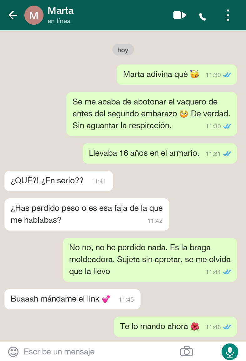 Mensaje de WhatsApp: los vaqueros se cierran después de 16 años