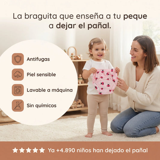 La braguita de aprendizaje Milhen: antifugas, apta para piel sensible, lavable a máquina y sin químicos