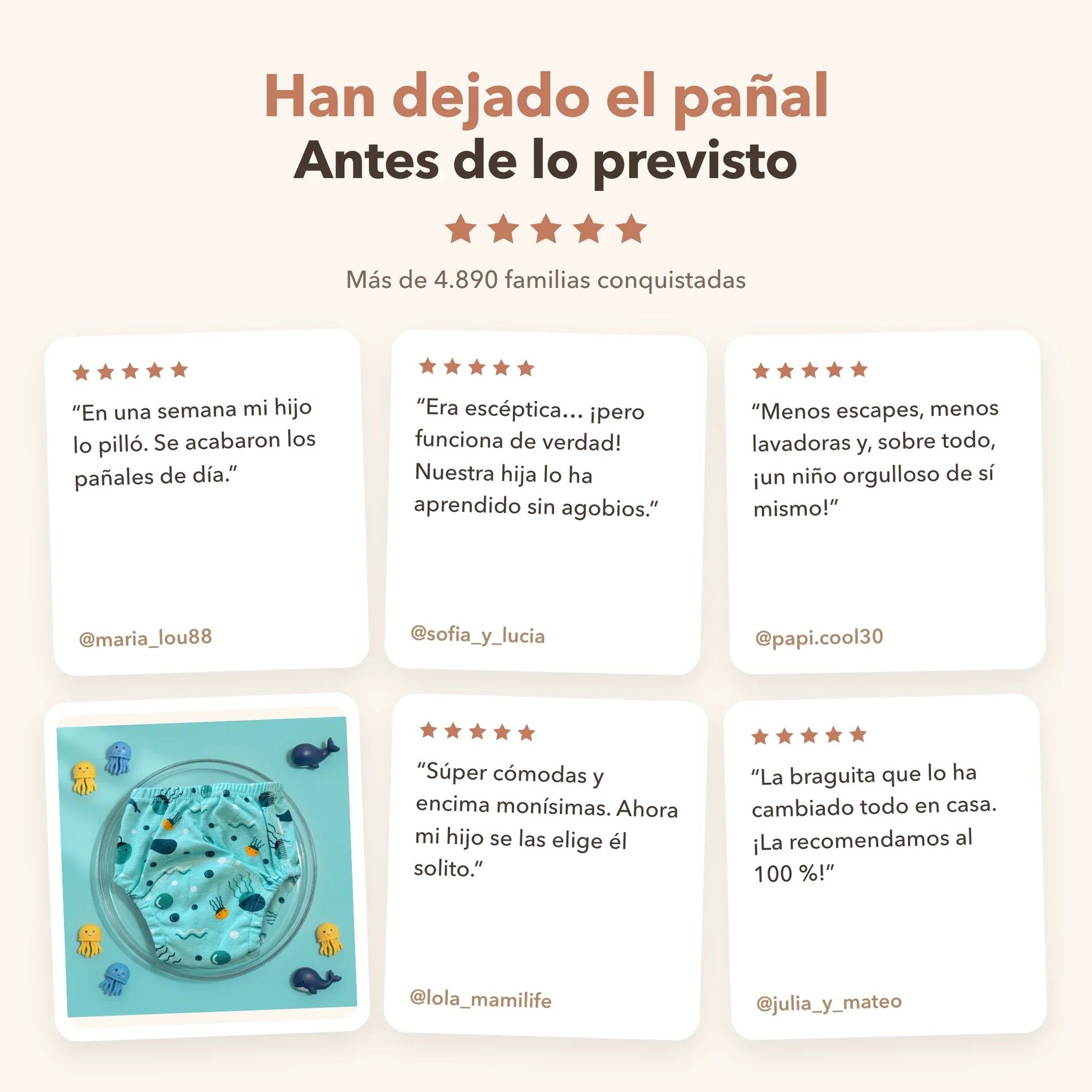 Opiniones de familias que han dejado el pañal con la braguita de aprendizaje Milhen