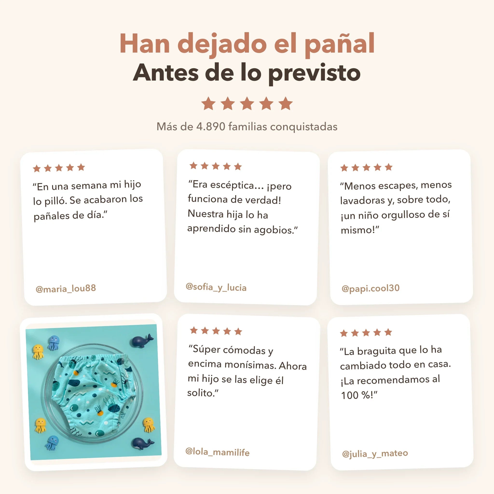 Opiniones de familias que han dejado el pañal con la braguita de aprendizaje Milhen