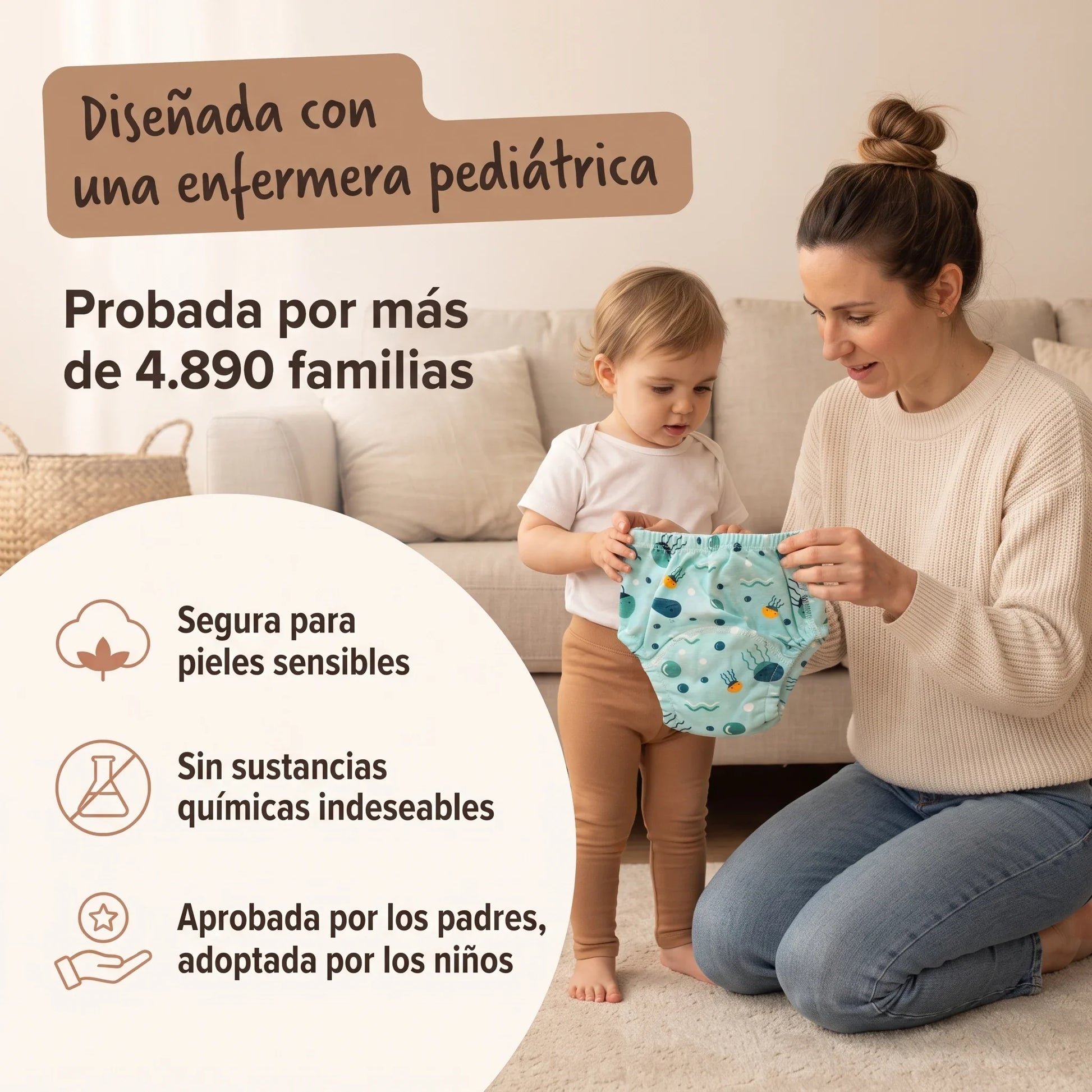 Braguita de aprendizaje Milhen diseñada con una enfermera pediátrica