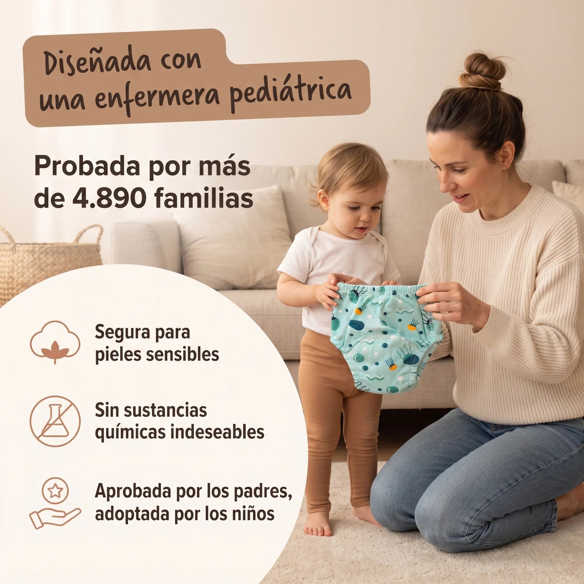 Braguita de aprendizaje Milhen diseñada con una enfermera pediátrica