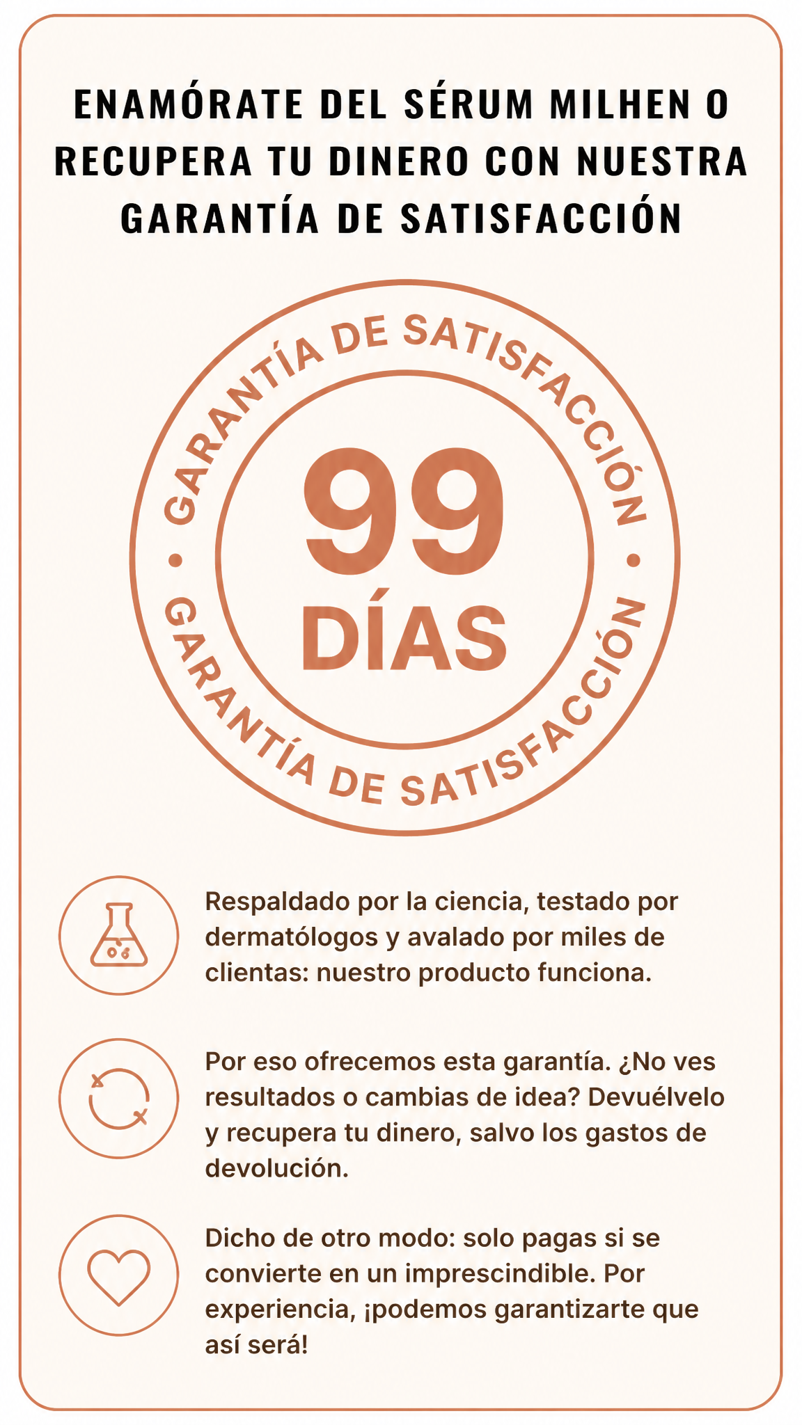 Garantía de satisfacción de 99 días