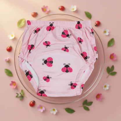 Braguita de aprendizaje Milhen rosa con estampado de mariquitas