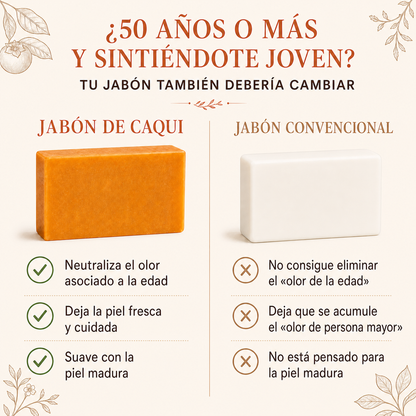 Comparativa entre el jabón de caqui y un jabón convencional para piel madura