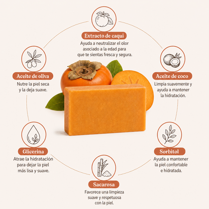 Ingredientes del Jabón de Caqui Milhen con sus beneficios explicados