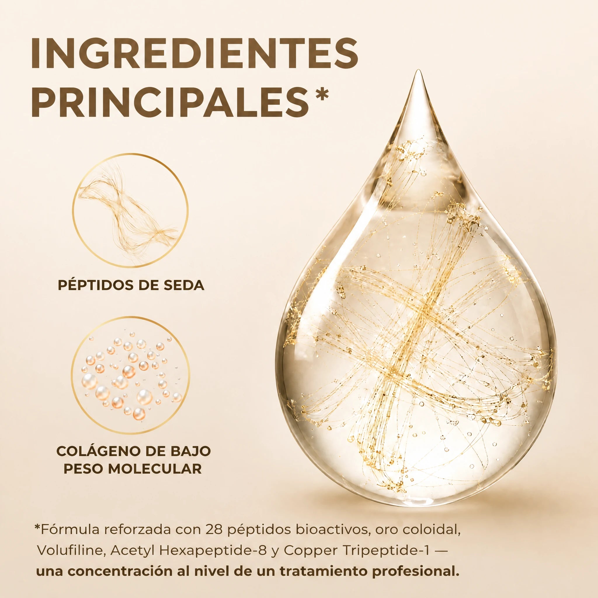 Ingredientes principales: péptidos de seda y colágeno