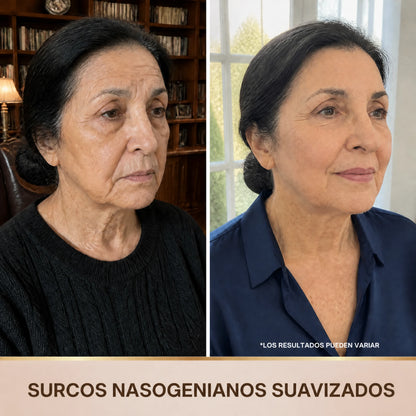 Surcos nasogenianos suavizados: antes y después